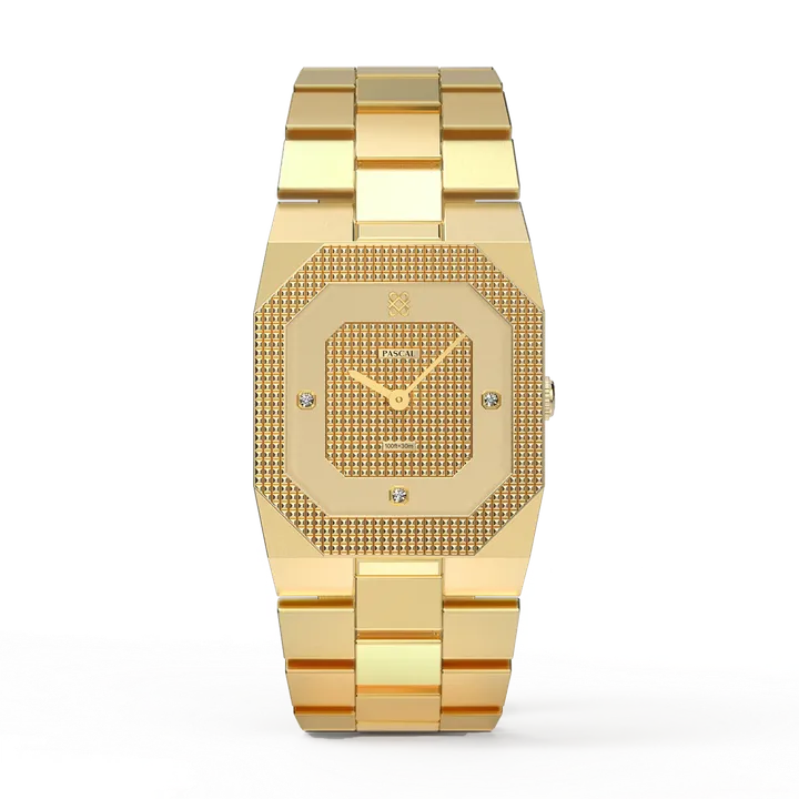 PASCAL Octagonal Clou De Paris Diamond Watch Gift Set