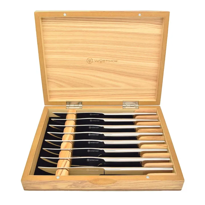 New Republic Wusthof Stainless Steak Knife Set In Olive Wood Chest