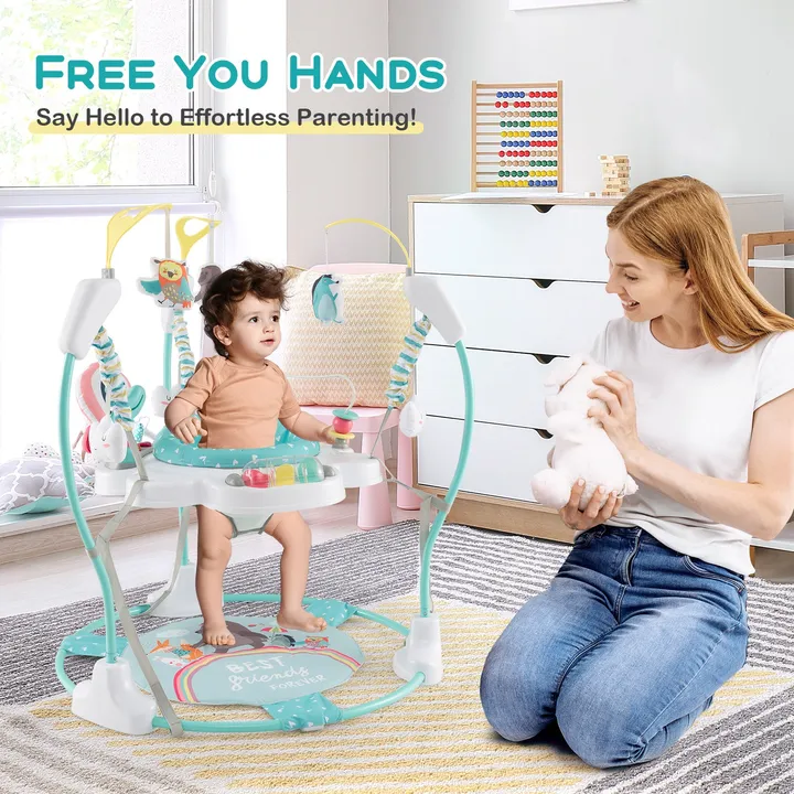 Gbruno Store Height Adjustable Baby Bouncing Saucer With Interactive Toys