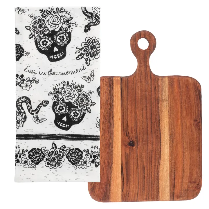 Karma Boho Tea Towels & Cutting Board Set