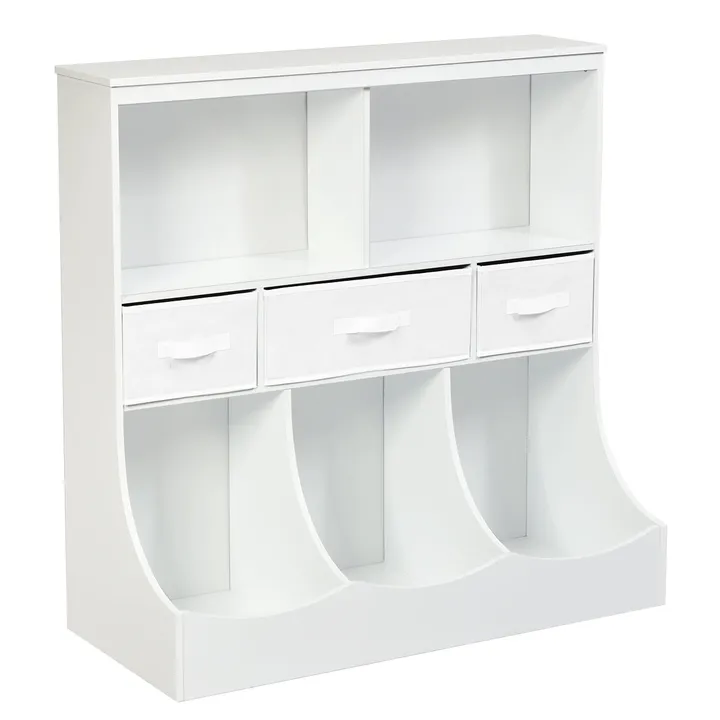 Gbruno Store Freestanding Combo Cubby Bin Storage Organizer Unit W/3 Baskets