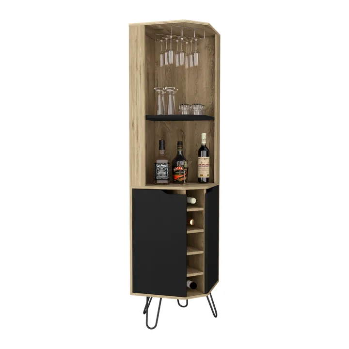DEPOT E SHOP LLC Bursan Corner Cabinet Six Built-in Wine Rack