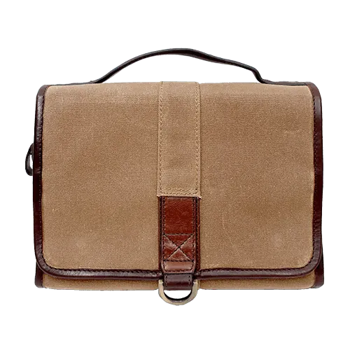Boconi Sloan Waxed Canvas Hanging Travel Kit
