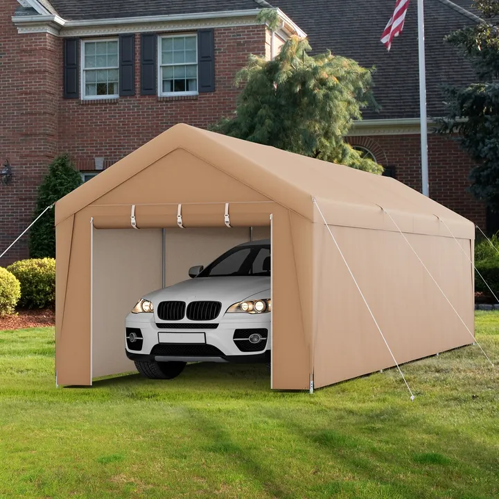 Directdeals Portable Garage Tent Carport With Galvanized Steel Frame With Sidewall