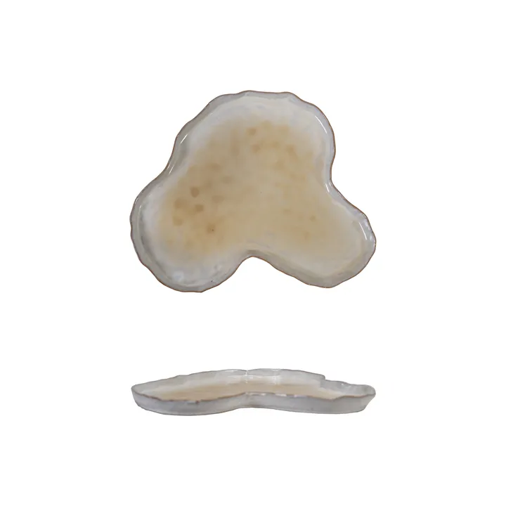 Storied Home Organic Shaped Stoneware Plate With Reactive Glaze