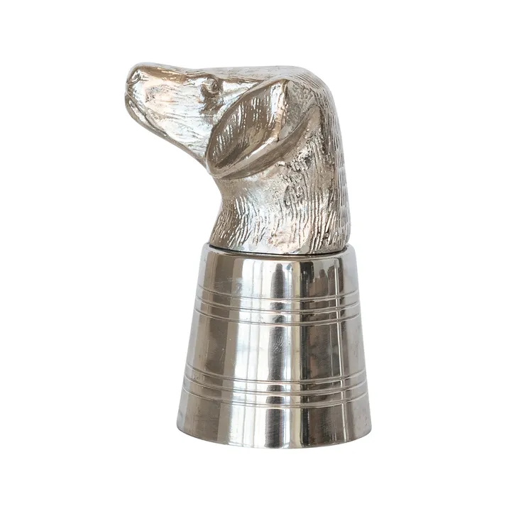 Storied Home Cast Aluminum And Stainless Steel Dog Head Jigger In Kraft Box