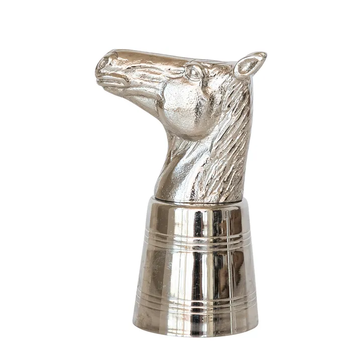 Storied Home Cast Aluminum And Stainless Steel Horse Head Jigger In Kraft Box