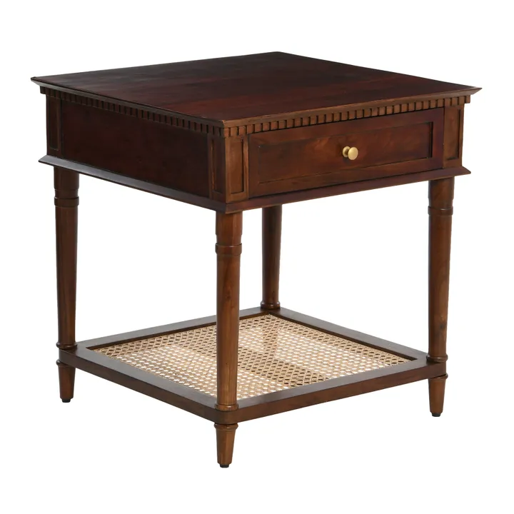 Storied Home Maxwelton Solid Wood End Table With Drawer