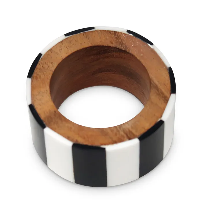 Classic Touch Wooden Napkin Rings