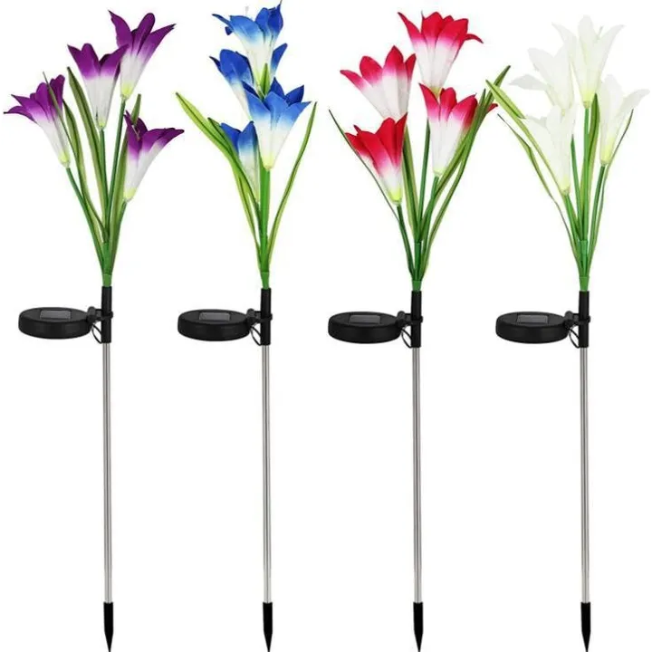 Infinite Basics Solar Powered Garden Flowers With Lights