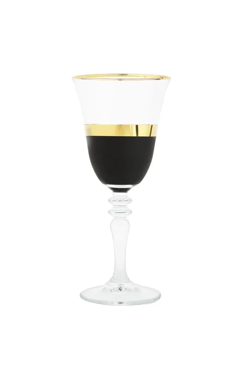 Classic Touch Water Glasses With Black And Gold Design