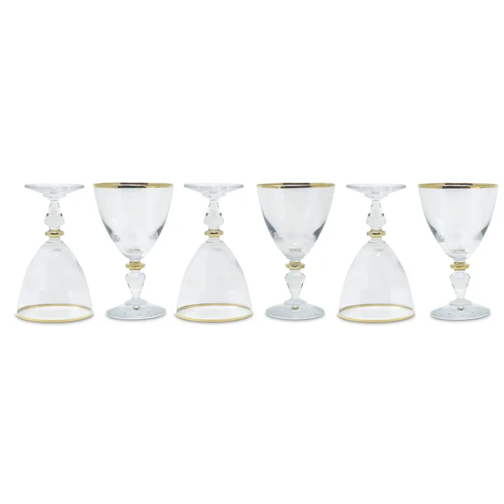Classic Touch Water Glasses With Gold Accent