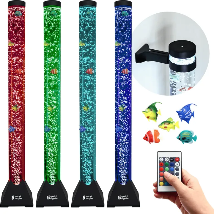 Special Supplies Aquarium Sensory Fish Bubble Light Tube With 16 LED Color