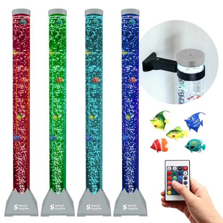 Special Supplies Aquarium Sensory Fish Bubble Light Tube With 16 LED Color