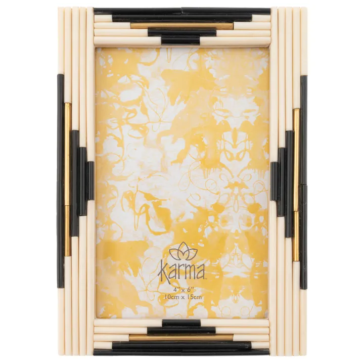 Karma B&W Piped Rectangle Resin Picture Frame