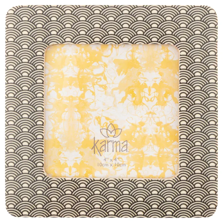Karma B&W Scallop Waves Squares Resin Picture Frame