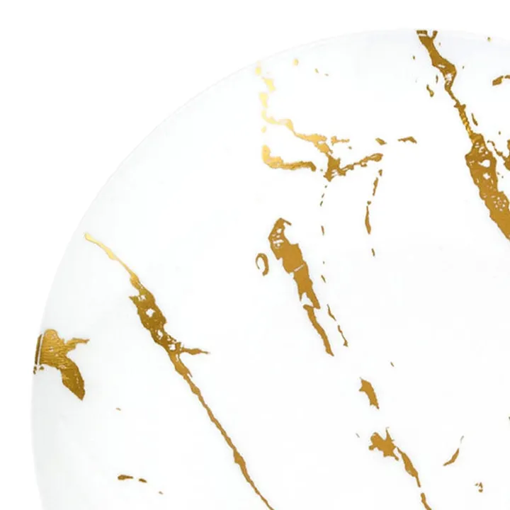 Smarty Had a Party 10.25" Marble Stroke Round Disposable Plastic Dinner Plates