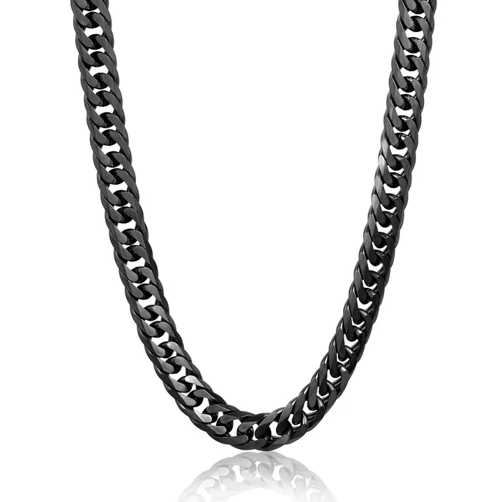 West Coast Jewelry Crucible Jewelry Double Curb Steel Chain Necklace