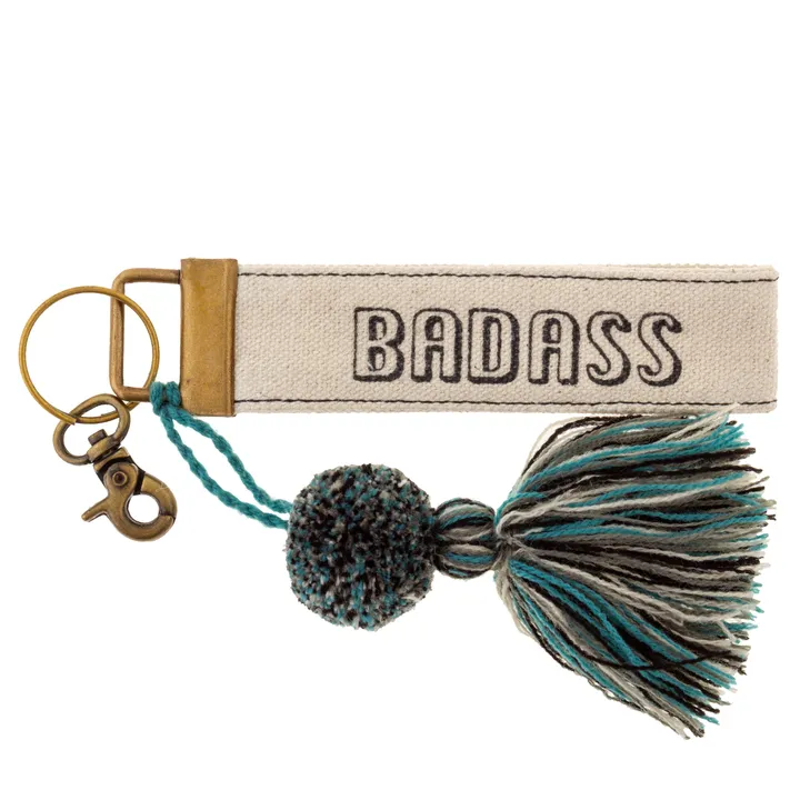 Karma Canvas Tassel Key Chain