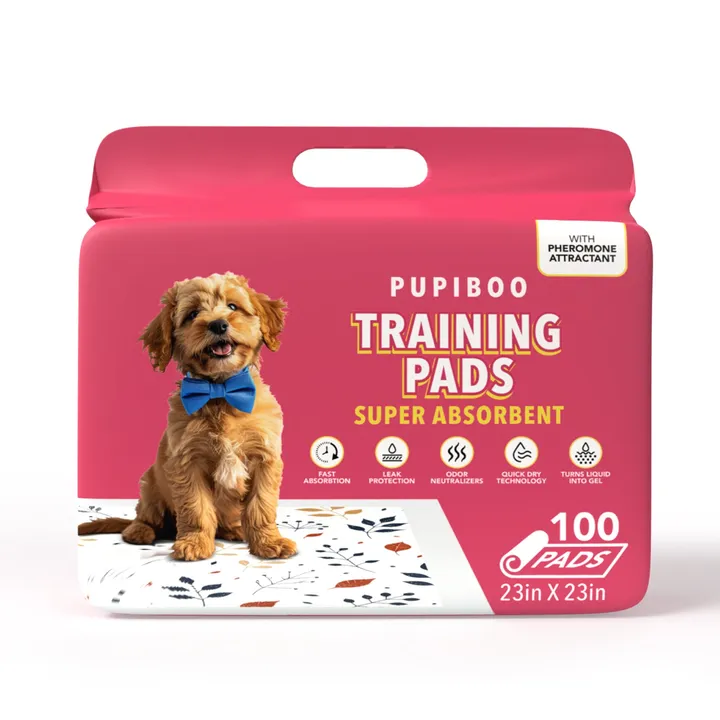 PUPIBOO Leaves Pattern Disposable Dog Training Pads – 23x23 Inches
