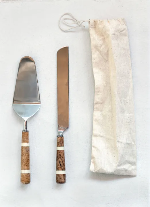 Storied Home Stainless Steel Cake Knife and Server Set