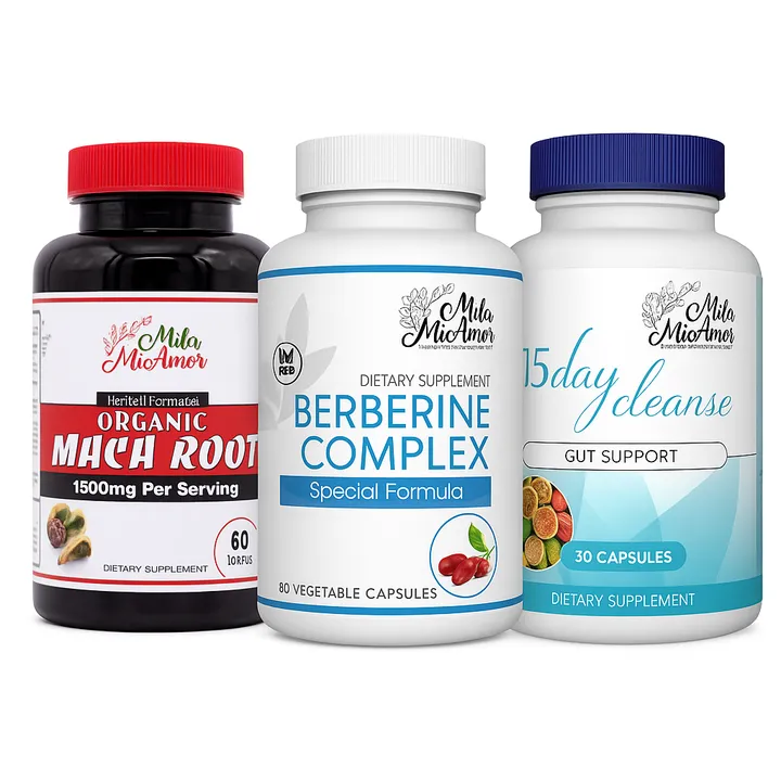 Milamiamor Mila MiAmor Boost Trio – Maca Root, Berberine Complex, 15 Day Cleanse