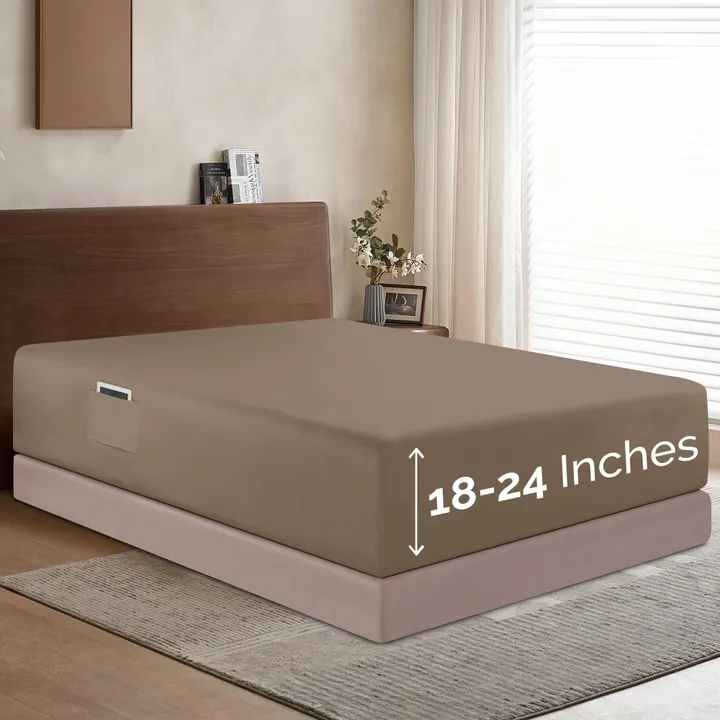 Elegant Comfort Extra Deep Pocket 18"-24" Single Fitted Sheet