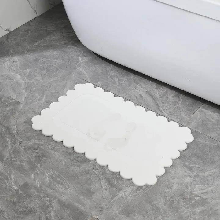 J&V TEXTILES Off White Stone Bath Mat
