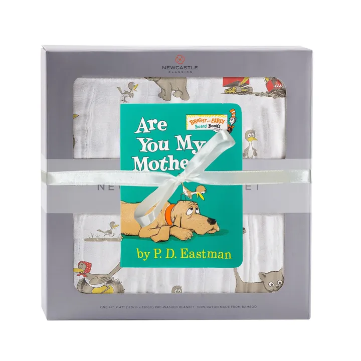 Newcastle Classic Are You My Mother? Bamboo Muslin Newcastle Blanket With Book Set