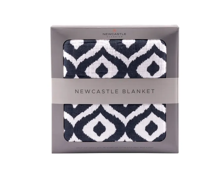 Newcastle Classic Moroccan Blue Cotton Muslin Newcastle Blanket