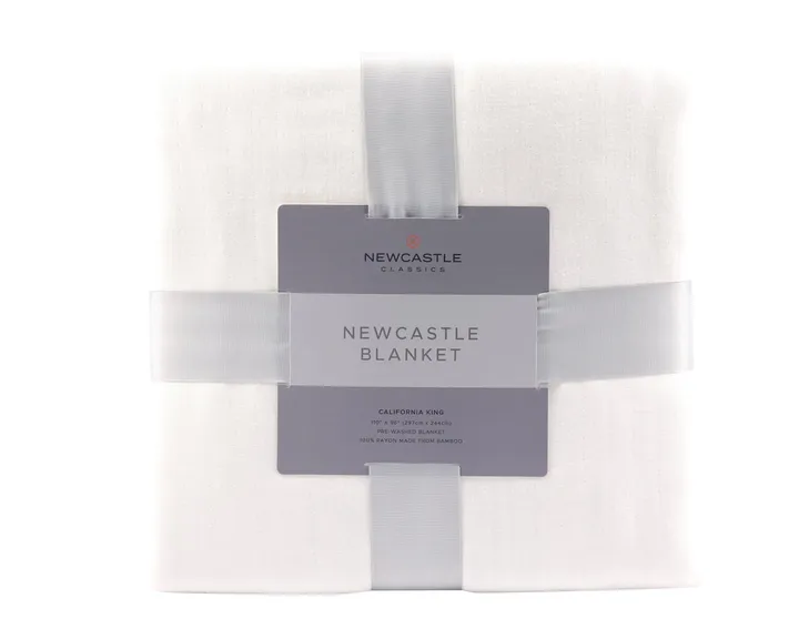 Newcastle Classic Pristine White Oversized Queen Bamboo Bed Blanket