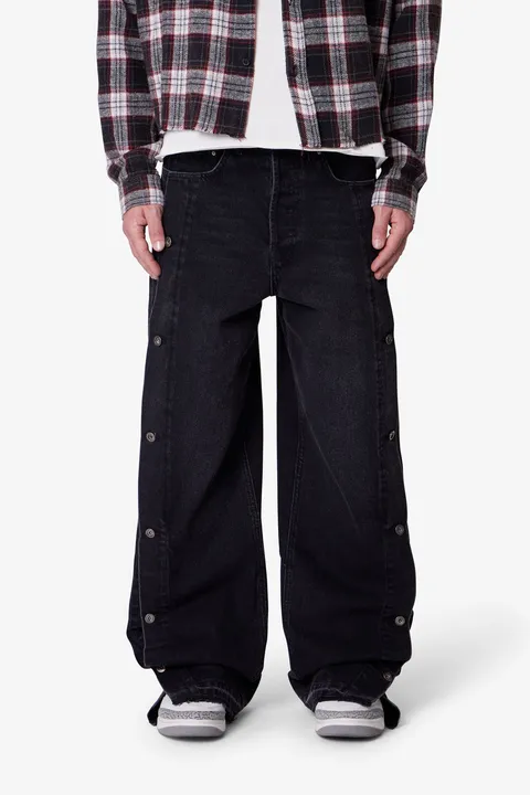 MNML Baggy Offset Button Denim