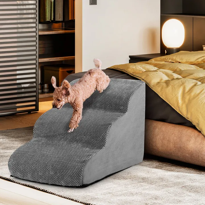 Gbruno Store 3-Tier Non-slip Dog Steps With Sponge And Silicone Paw Prints