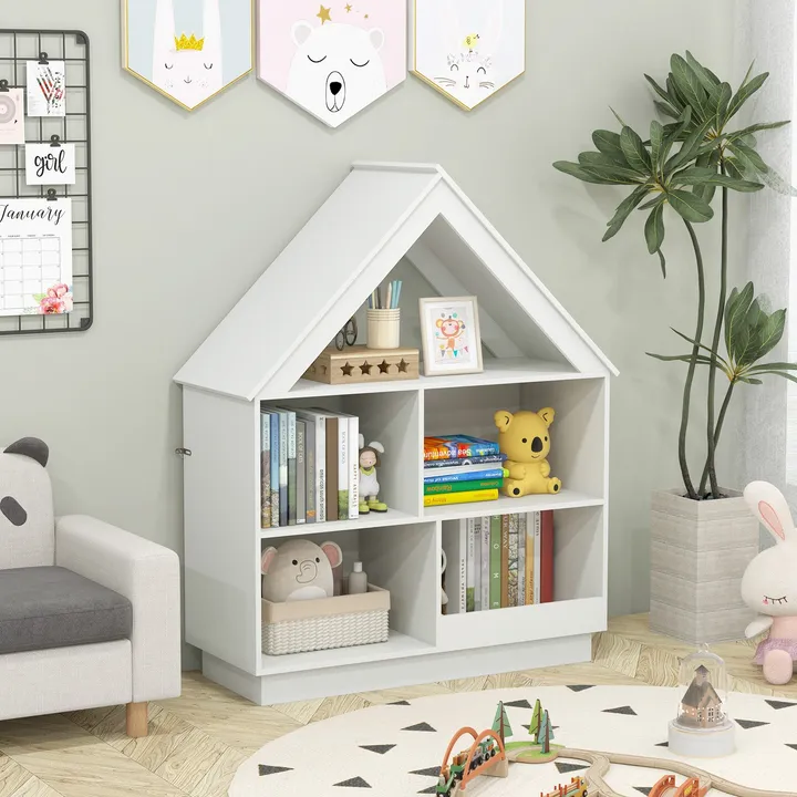 Gbruno Store 3-Tier House-shaped Toy Storage Organizer With Open Shelves