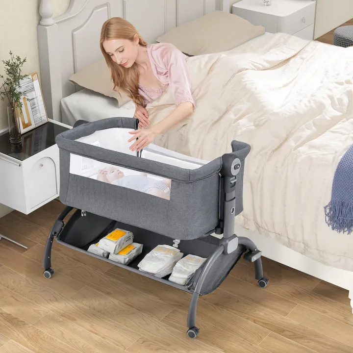 Gbruno Store 3-in-1 Adjustable Baby Bassinet with Storage & Safety Features