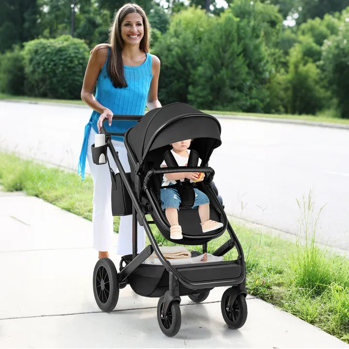 Gbruno Store 3-in-1 Folding Convertible Newborn Stroller with Bassinet