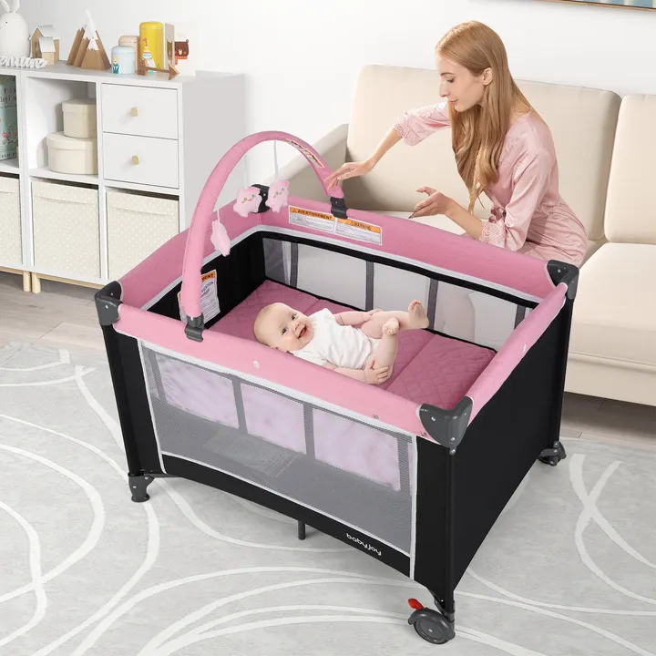 Gbruno Store 3-In-1 Portable Baby Crib And Playpen With Changing Table