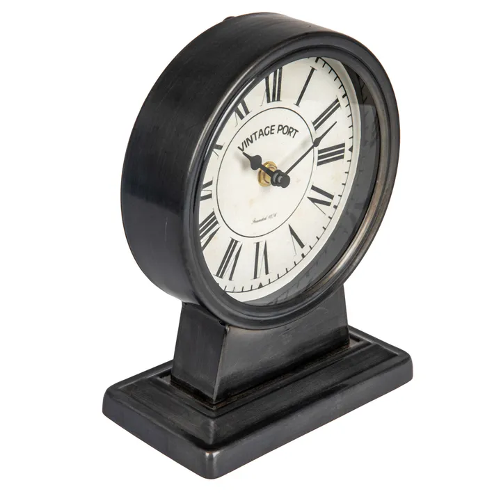 Storied Home Vintage Metal Mantel Clock