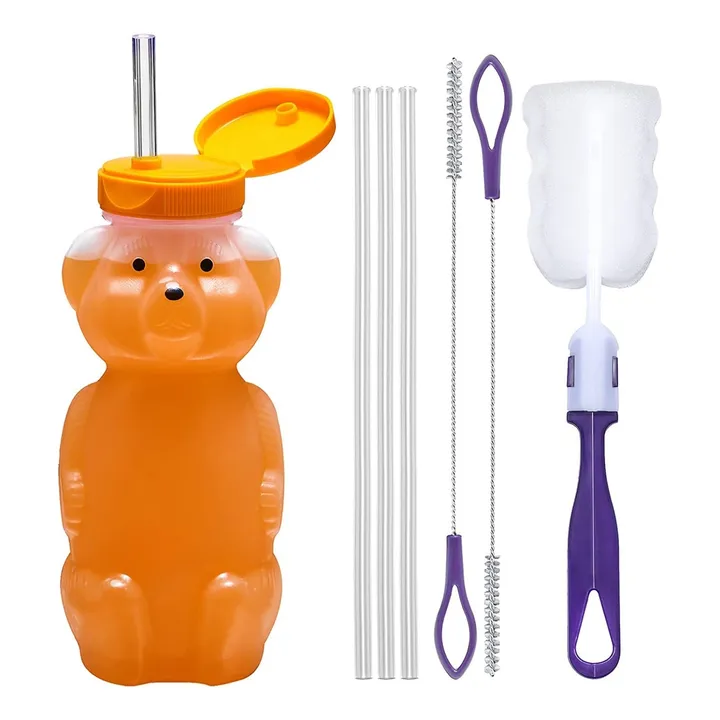 Special Supplies Juice Bear Bottle With Long Straws