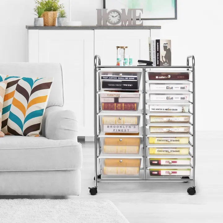 Directdeals 15 Drawers Rolling Storage Cart Organizer