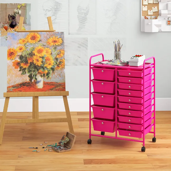 Directdeals 15-Drawer Utility Rolling Organizer Cart Mult-iUse Storage
