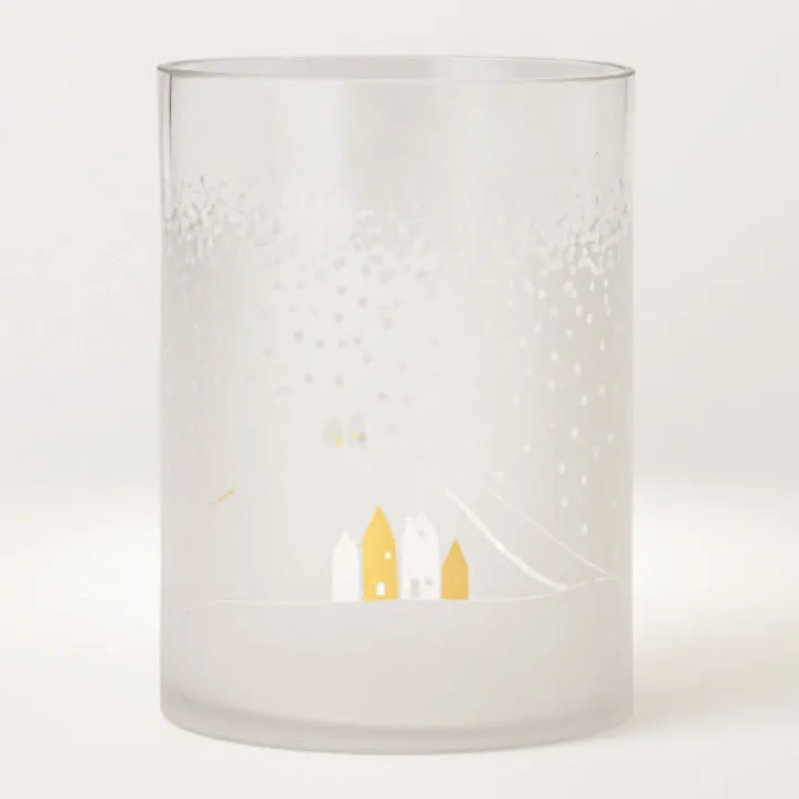 Rader Snowy Day Landscape Frosted Glass Candle Holder