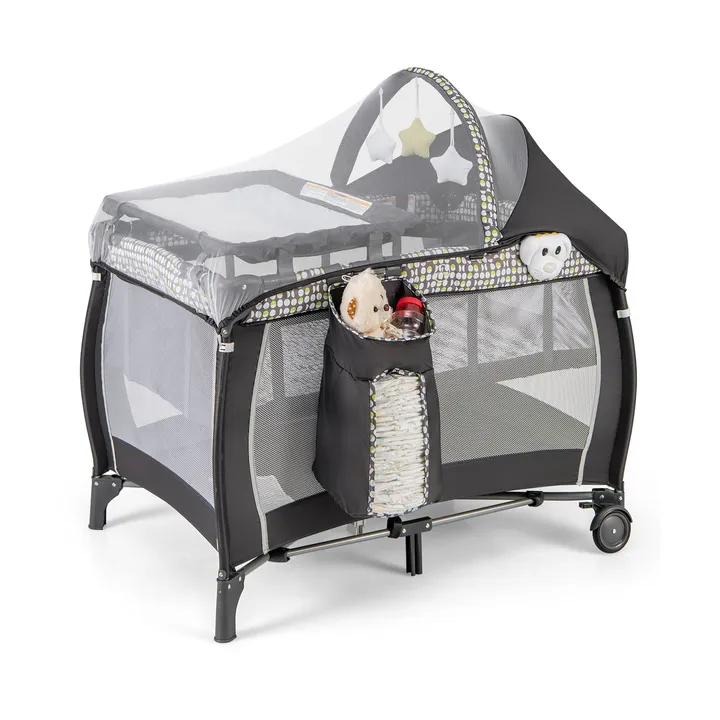 Gbruno Store 4-in-1 Portable Baby Nursery Center With Canopy & Changing Table