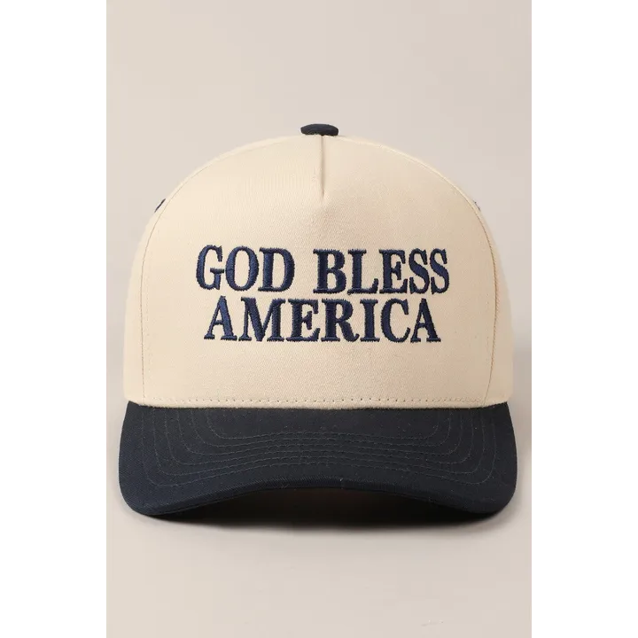 Evercado God Bless America Two Tone Cap