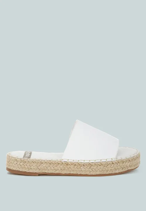 Rag & Co Scalar Genuine Soft Leather Espadrille Flatforms