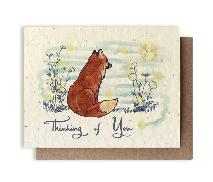 Bluecorn Candles Thinking of You Fox | Plantable Wildflower Seed Card
