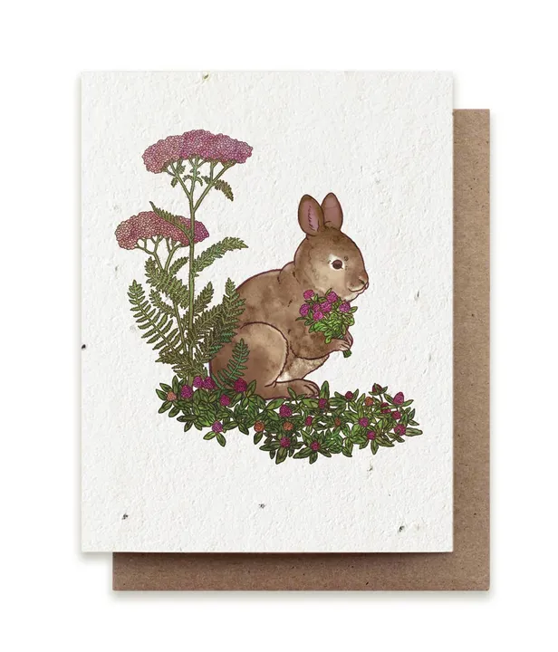 Bluecorn Candles Rabbit Gathering Herbs | Plantable Herb Seed Card