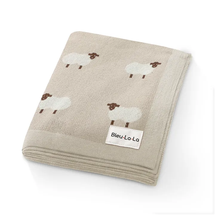 Bleu La La Whimsy Collection - Luxury 100% Cotton Knit Swaddle Baby Blanket