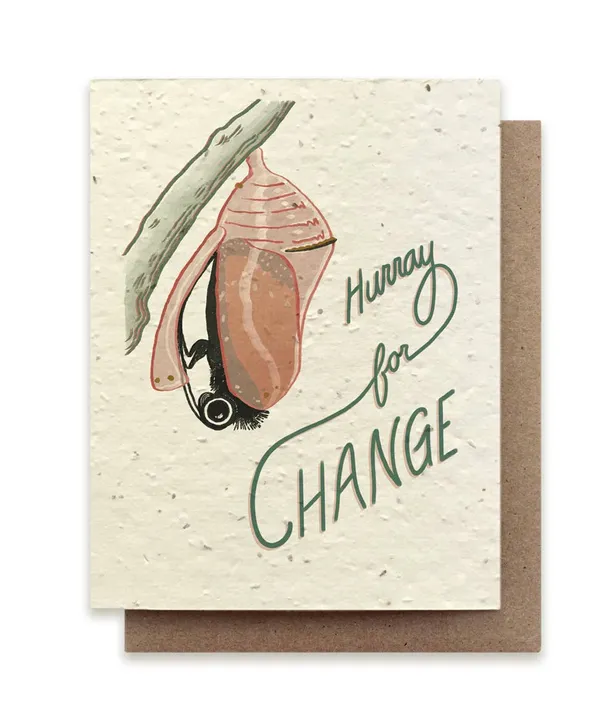 Bluecorn Candles Hurray for Change Butterfly | Plantable Wildflower Seed Card