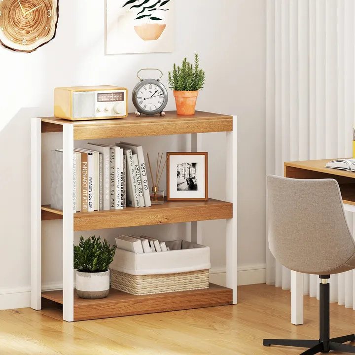 Directdeals Bookshelf Wooden Bookcase With Dual Anti-Tipping Kits